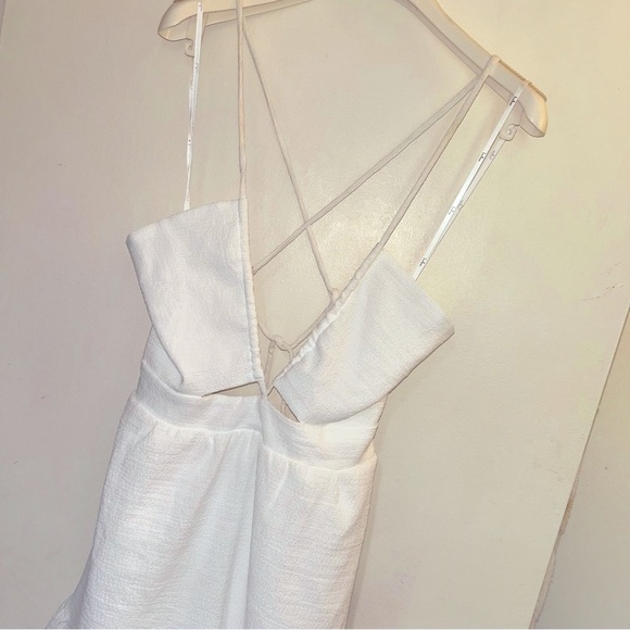 Lulu's Ivory Textured Dress with Strappy Detail - Picture 6 of 7